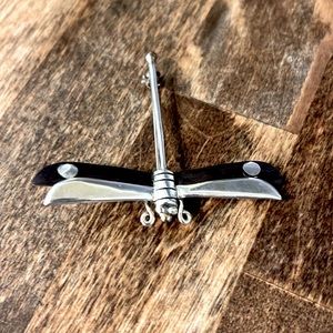 Dragonfly silver brooch